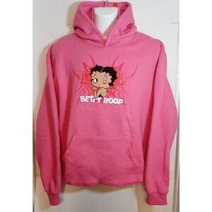 Betty Boop "Biker Betty Motorcycle Club" Pink Hoodie Womens XL